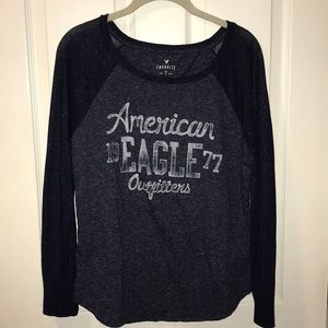 Navy Blue American Eagle Long Sleeved Shirt